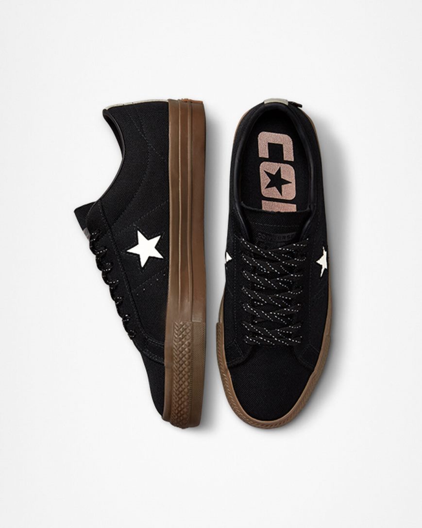 Zapatillas Skate Converse One Star Pro Cordura Canvas Mujer Negras Blancas | PE P7428E